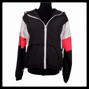 Angel Kiss Color Block Hooded Wind Breaker Size Medium